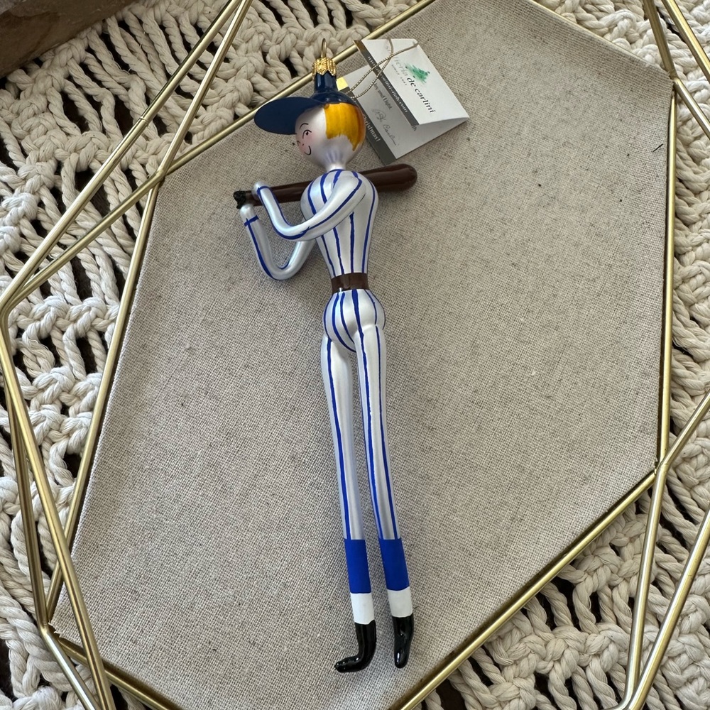 Soffieria De Carlini Baseball Player Ornament - New In Box With Tag - Picture 3 of 3